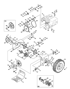 Drive System Diagram and Parts List for 2X526SWE (31AH54TS756-31BH54TS710)(2013) Cub Cadet Snow Blower